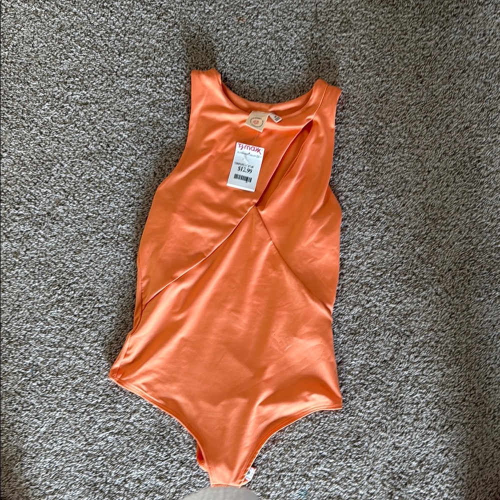 Orange Sleeveless Bodysuit